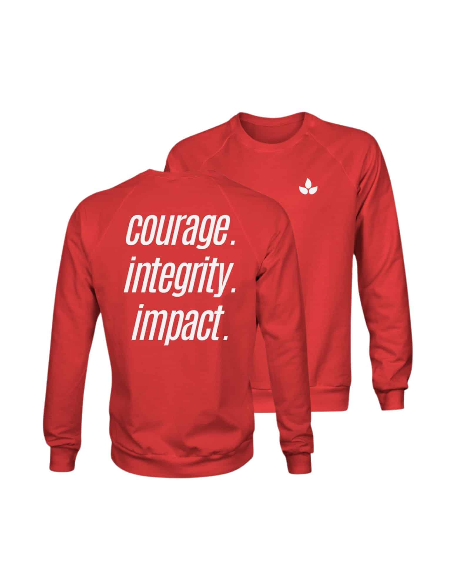 red sweatshirt