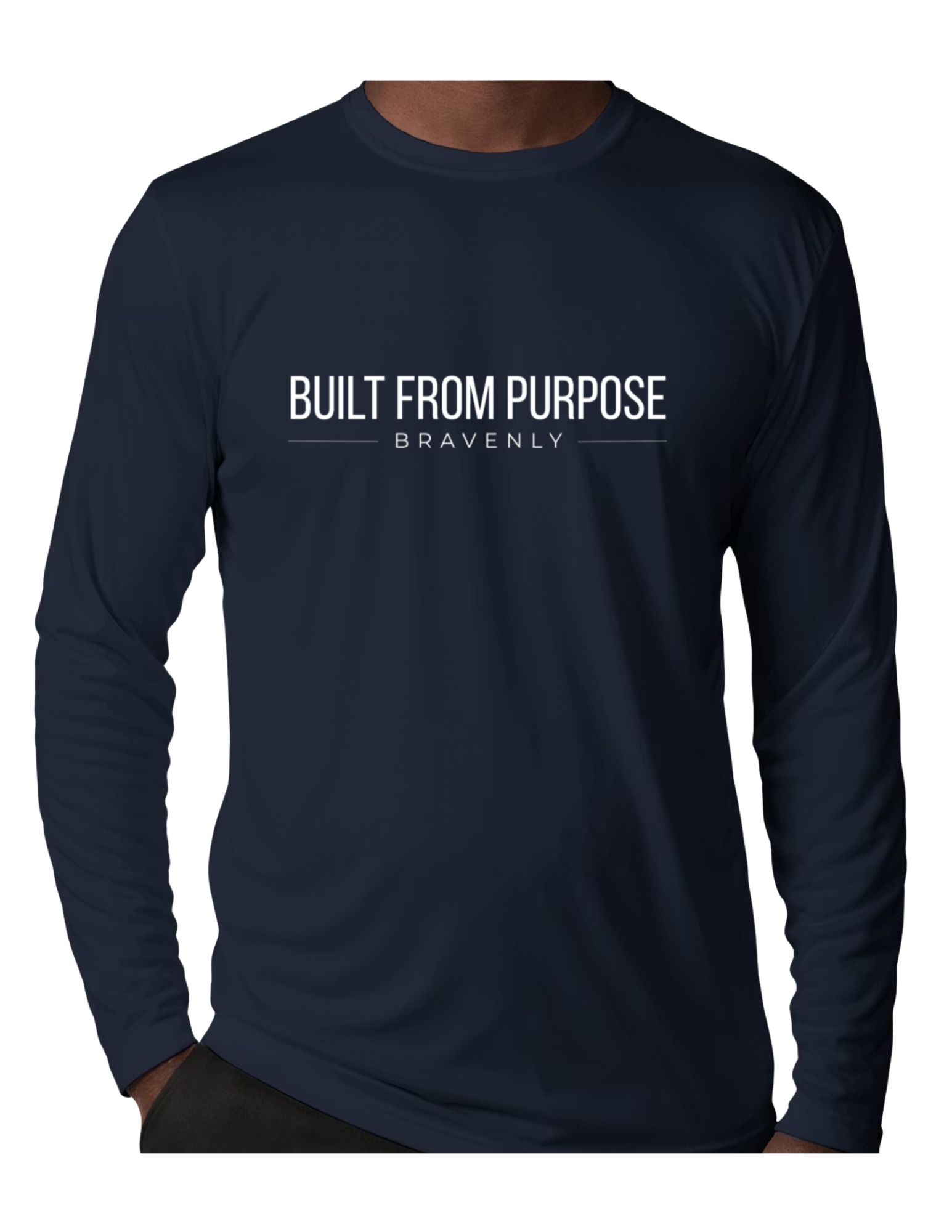9 Men's Navy Dry Fit Long Sleeve